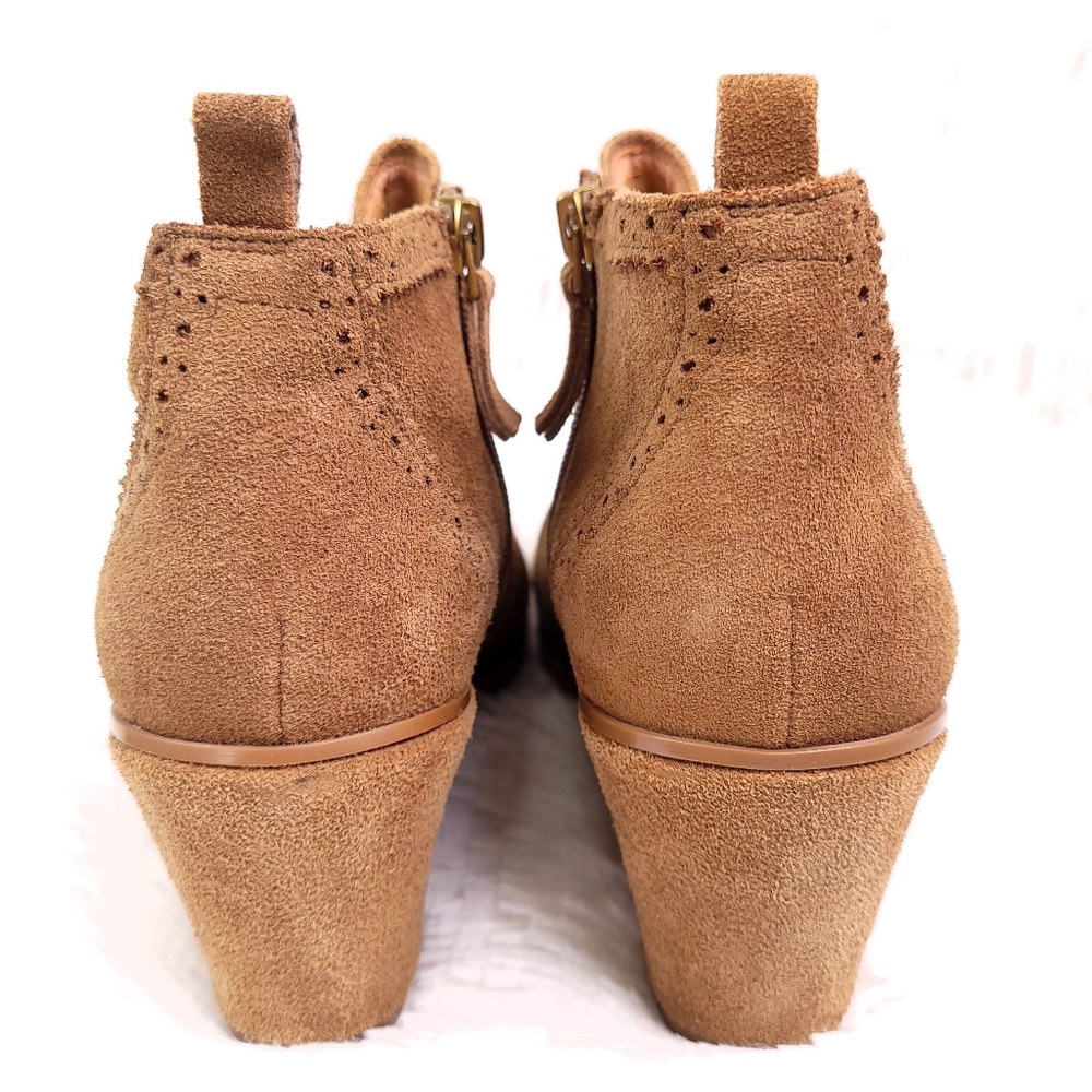 Franco Sarto Arielle Wedge Booties Suede Leather 9.5 - Picture 6 of 10